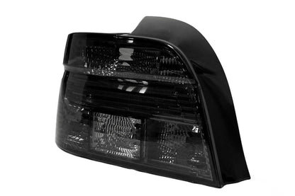 BMW 5 Series E39 LED strip smoked clear tail lights by K2 Industries, showcasing the sleek, smoked design for model years 1995-2000.