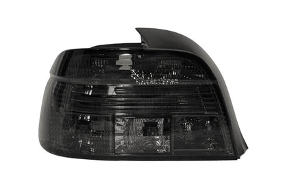BMW 5 Series E39 LED strip smoked clear tail lights by K2 Industries, showing the sleek, smoked lens design for model 1995-2000.