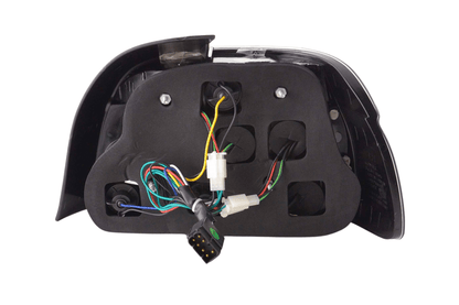 BMW 5-Series E39 sedan smoked LED taillights set, compatible with 1995-2000 models, by K2 Industries.