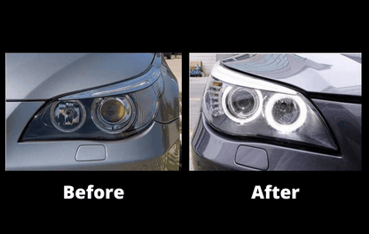 BMW 5-Series E60 headlight upgrade by K2 Industries, featuring OEM-style headlights for 2003-2009 models.