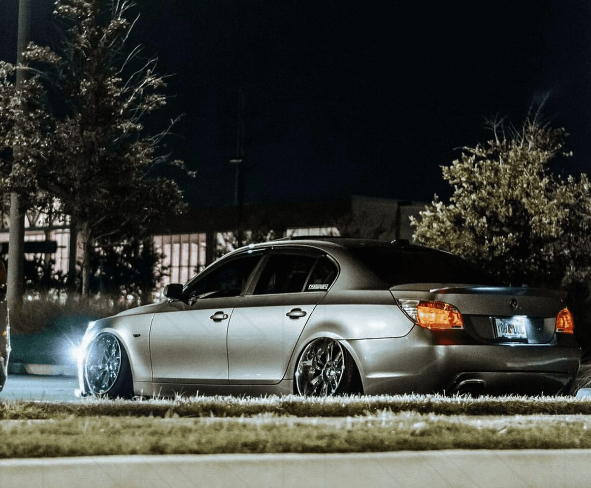 BMW 5-series E60 sedan chrome clear LED taillights set by K2 Industries, for models 2004-2007, showing the tail light assembly.