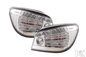 BMW 5-series E60 sedan chrome clear LED taillights set by K2 Industries, featuring modern design and bright illumination for 2007-2009.