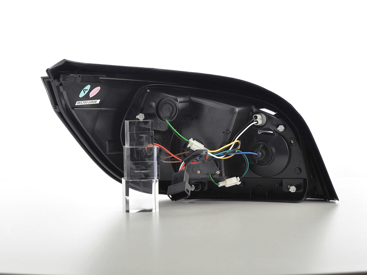 BMW 5 Series E60 sedan chrome and smoked LED tail lights, compatible with 2008-2009 models, by K2 Industries.