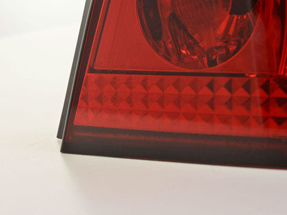 BMW 5-Series E60 sedan red and smoke LED tail lights by K2 Industries, for 2007-2009 model with illuminated brake and indicator lights.