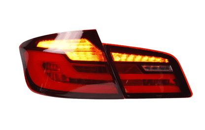 BMW 5-series F10/F18 tail lights by K2 Industries, 2011-2017, showcasing sleek new generation style LED tail light design.