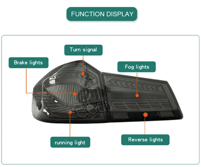 BMW 5-Series G30 G38 M5 tail lights with dragon scale OLED style, featuring sleek design and modern lighting, by K2 Industries.