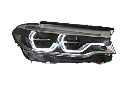 BMW 5 Series G30/G38 headlights upgrade by K2 Industries, OE style headlights for 2018-2020 models, showing front view.