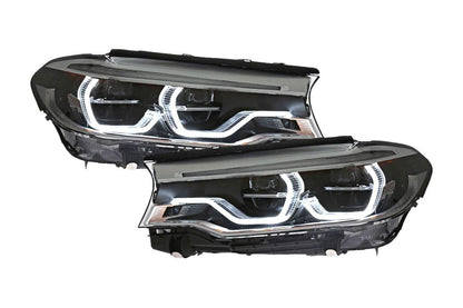 BMW 5 Series G30/G38 headlights upgrade by K2 Industries, showing sleek OE style headlight design for 2018-2020 models.
