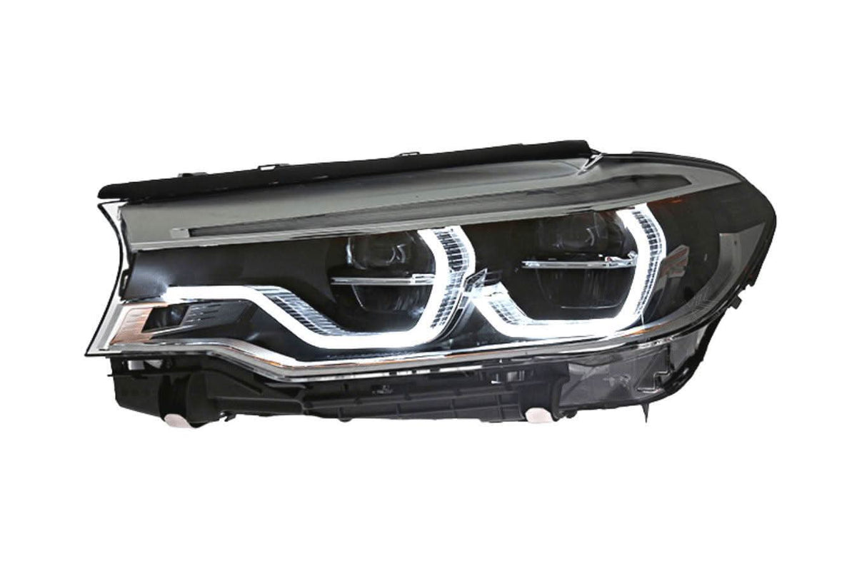 BMW 5 Series G30/G38 headlights upgrade by K2 Industries, showing sleek OE style headlights for 2018-2020 models.