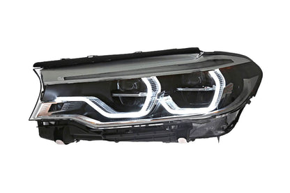 BMW 5 Series G30/G38 headlights upgrade by K2 Industries, showing sleek OE style headlights for 2018-2020 models.
