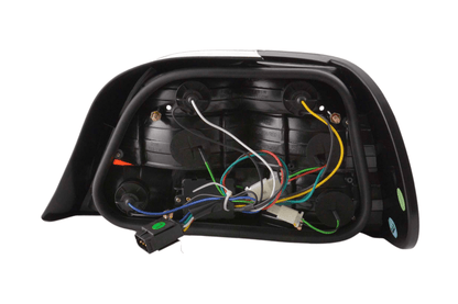 BMW 7-series E38 chrome clear LED taillights set by K2 Industries, showing sleek tail light design for 1995-2002 models.