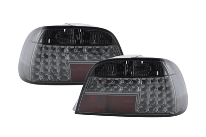 BMW 7-Series E38 clear smoked LED tail lights by K2 Industries, showing the sleek, smoked lens design for model years 1994-1998.