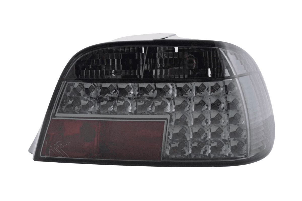 BMW 7-Series E38 clear smoked LED tail lights by K2 Industries, showing the sleek design and smoked lens for 1994-1998 models.