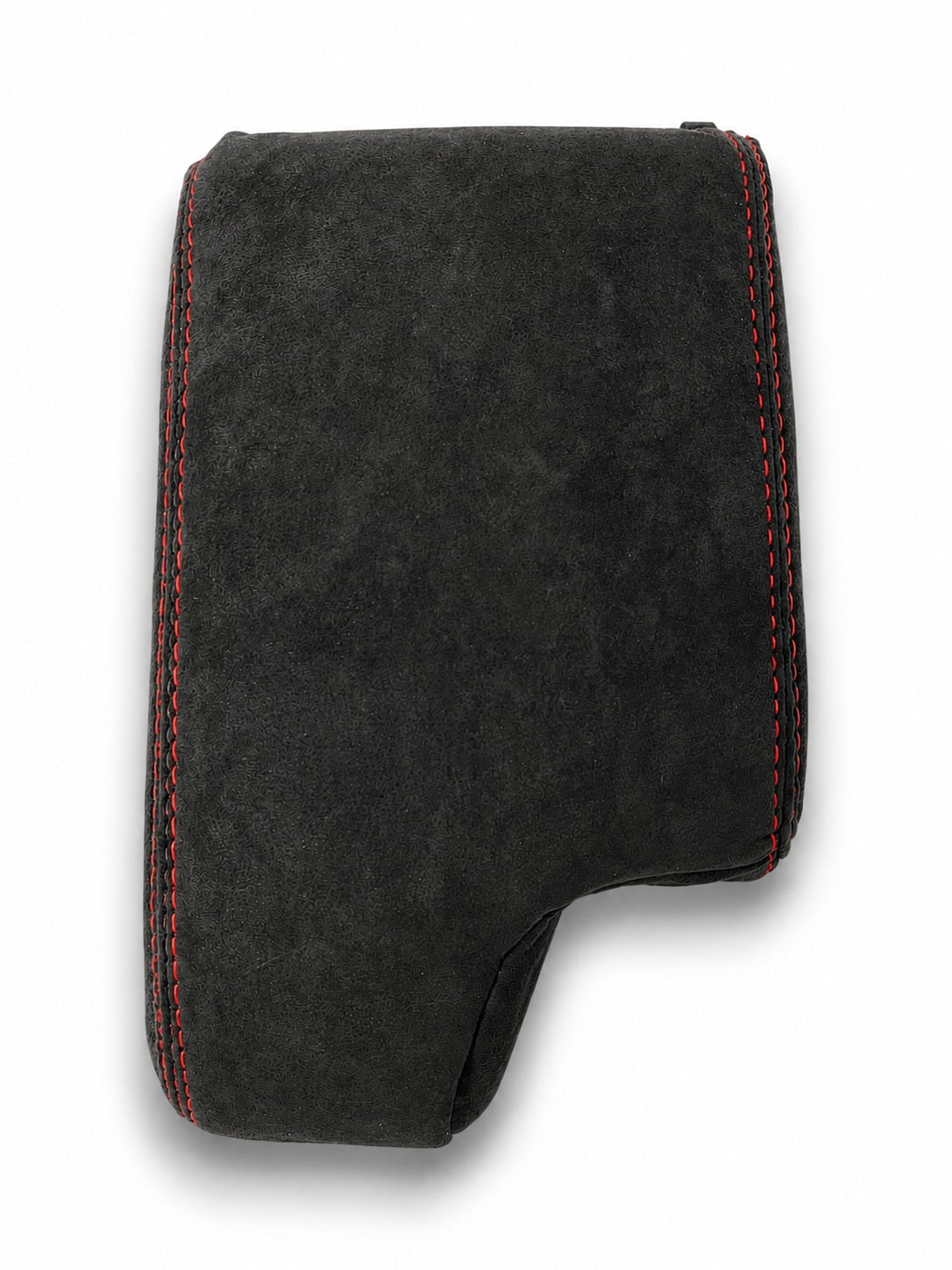 Charcoal black Alcantara BMW E36 E46 center console armrest cover by JTS Custom Upholstery, fits 1994-2006 models.
