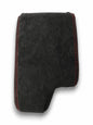 Charcoal black Alcantara BMW E36 E46 center console armrest cover by JTS Custom Upholstery, fits 1994-2006 models.