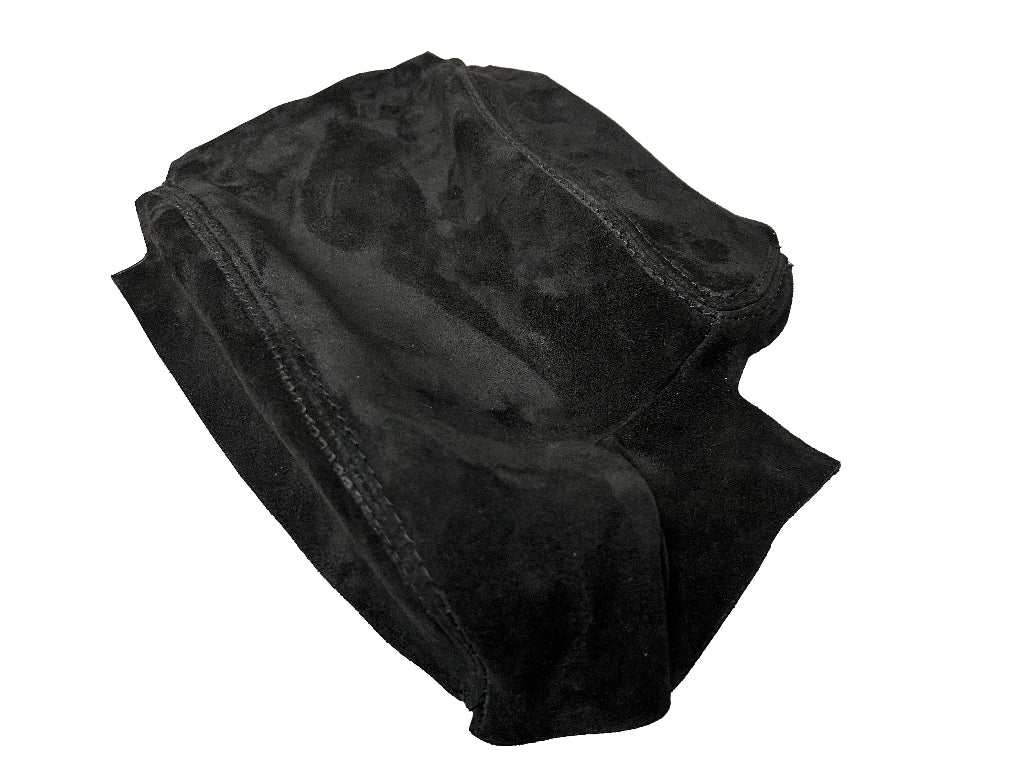 BMW E36 E46 center console armrest cover with genuine black suede and leather, designed for BMW 1991-1999 models.