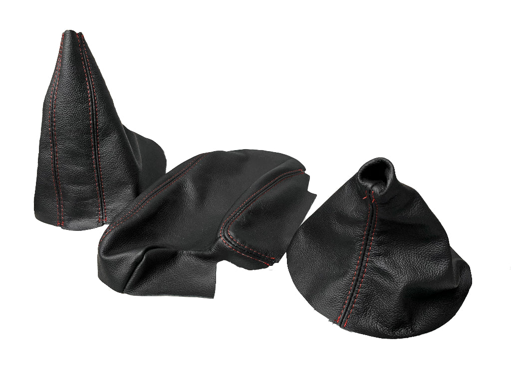 Genuine leather BMW E36 E46 3 Series center console armrest cover with shift and handbrake boot by JTS Custom Upholstery.