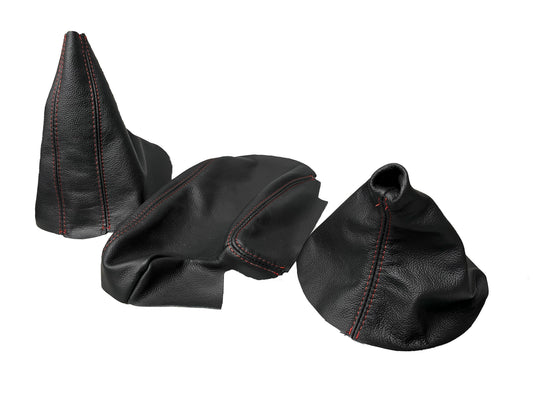 Genuine leather BMW E36 E46 3 Series center console armrest cover with shift and handbrake boot by JTS Custome Upholstery.