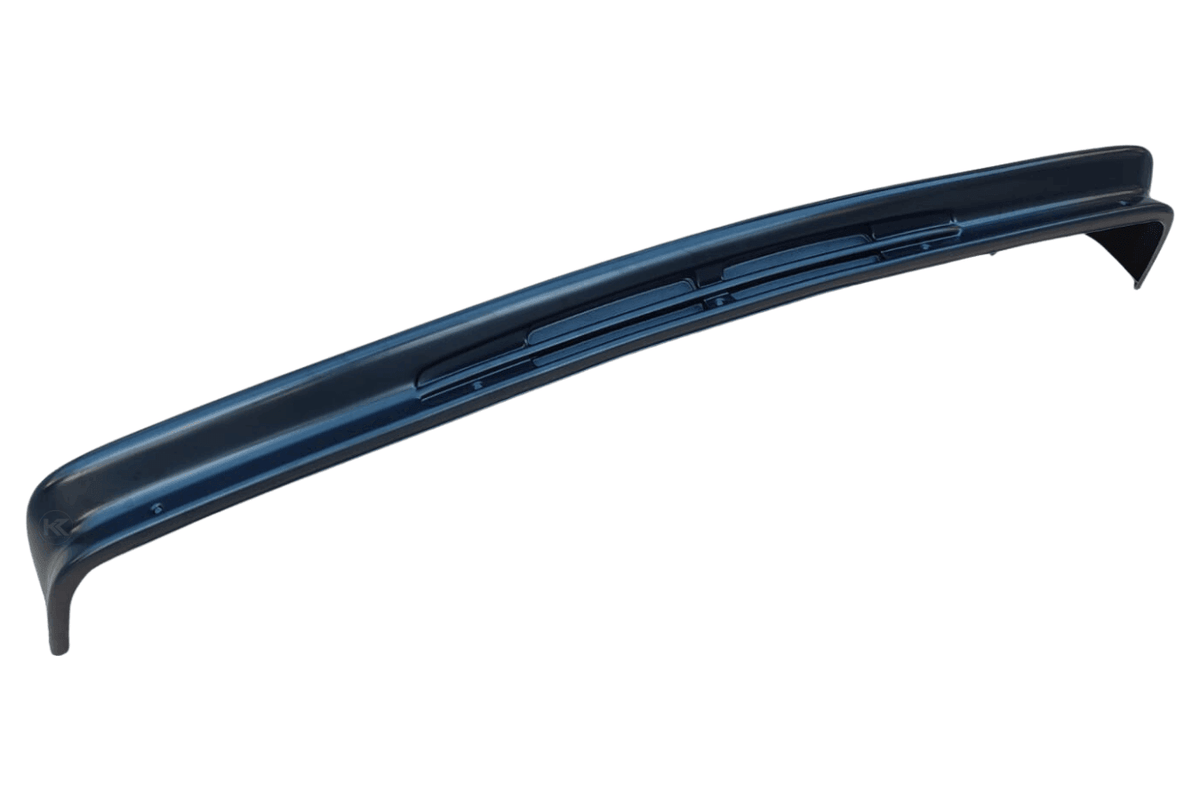 BMW E30 Series 3 Jimmy Hill Style Front Lip by K2 Industries, designed for 1984-1991 models, shown in black on a vehicle.
