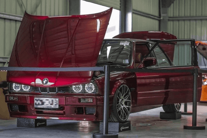 BMW E30 Series 3 front grille and headlights by K2 Industries, showing the classic styling of 1984-1991 vehicle