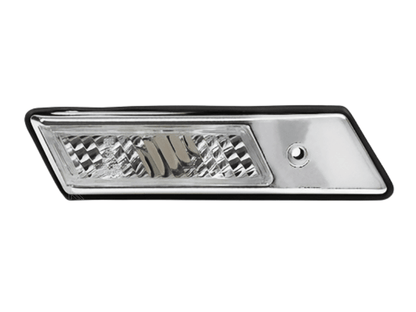 BMW E36 side indicator lights with black or chrome trim, crystal design, compatible with 1992-1996 models by K2 Industries