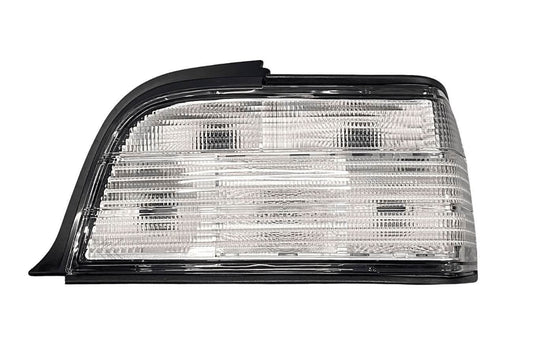 BMW E36 coupe/convertible custom clear tail lights by K2 Industries, featuring sleek design for 1992-1999 models.
