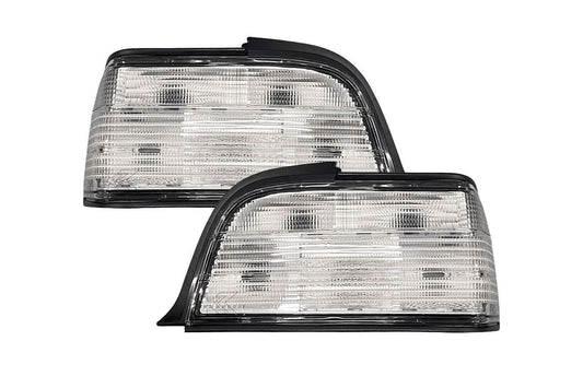 Clear tail lights for BMW E36 Coupe and Convertible, V3 custom design by K2 Industries, 1992-1999 model.