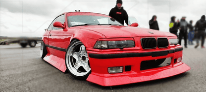 BMW E36 JDM Style Front Lip V2 by K2 Industries, front bumper lip for 1992-1999 BMW E36 models, enhances sporty look.