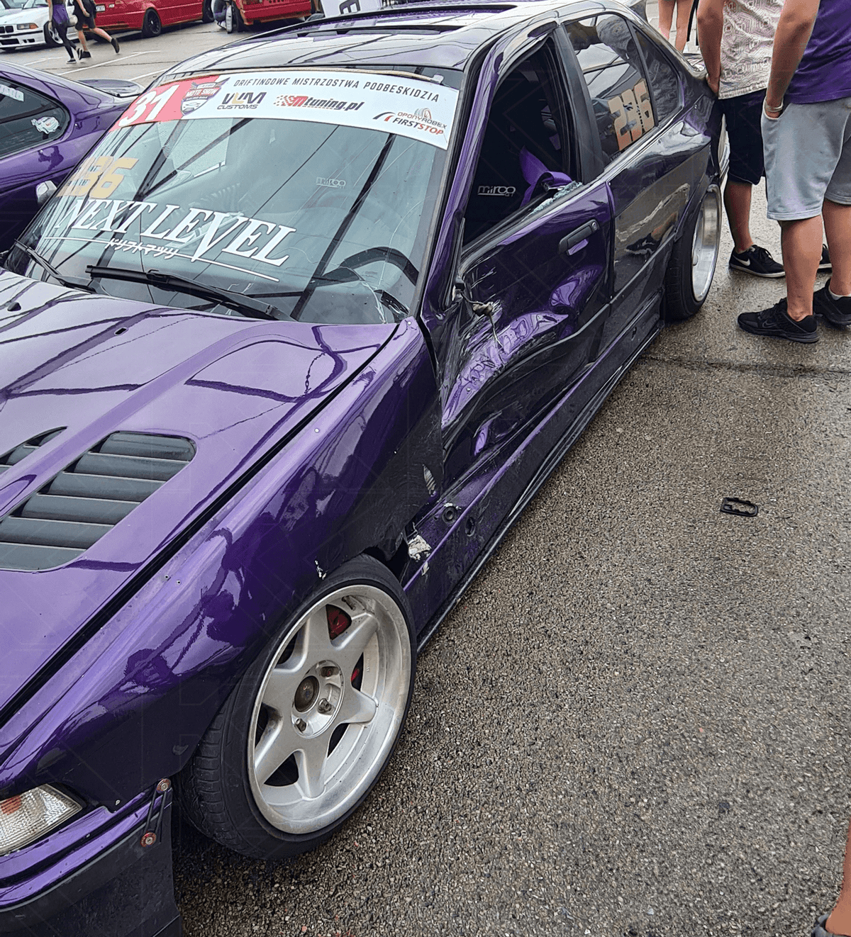 BMW E36 M3 Series 3 black side skirt extensions by K2 Industries, designed for 1992-1999 model years, shown on the vehicle side.