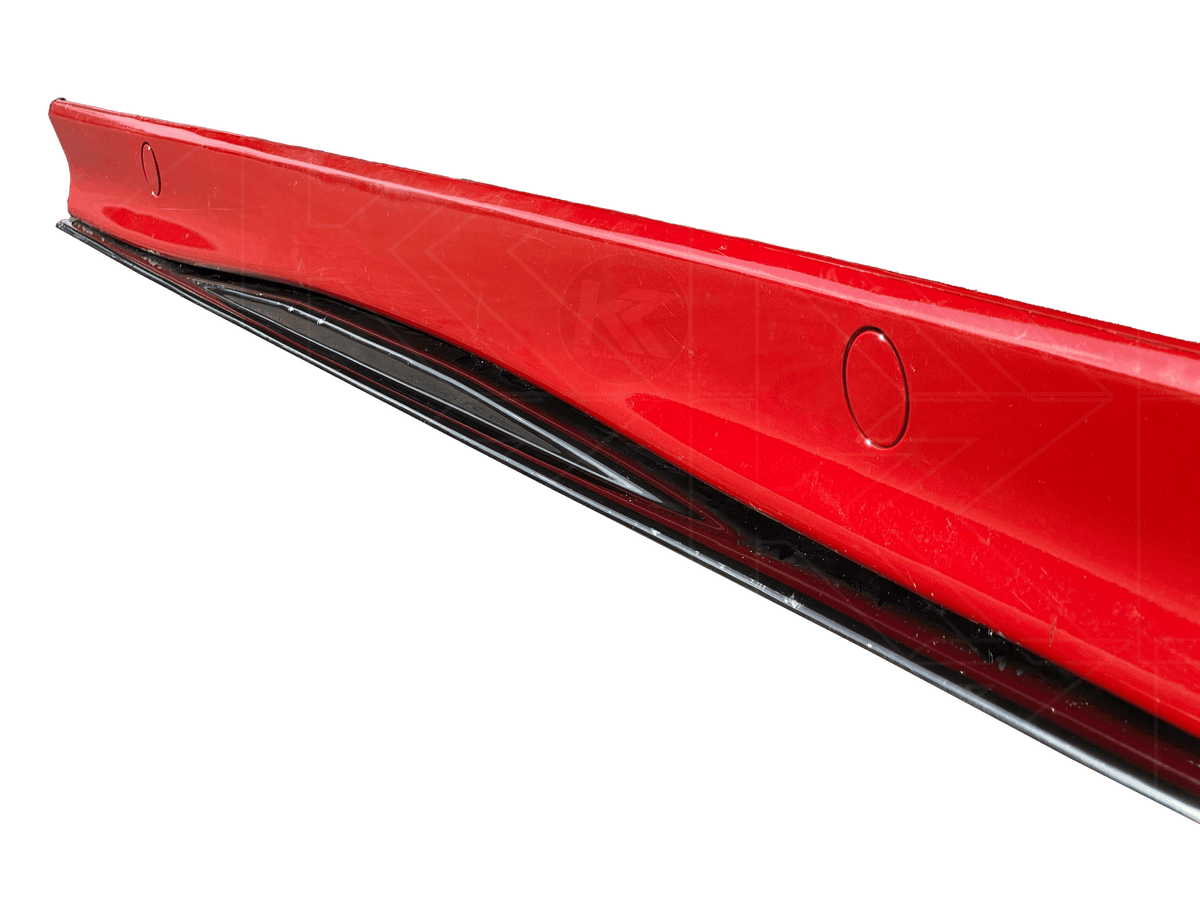 Black BMW E36 M3 Series 3 side skirt extensions by K2 Industries, designed for 1992-1999 model years, shown from a side angle.
