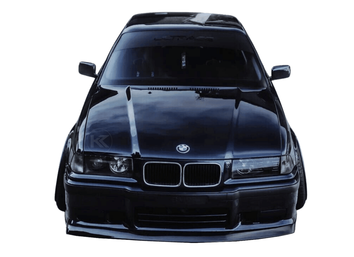 BMW E36 M3 Series 3 JDM style front lip by K2 Industries, showcasing the sleek automotive accessory for 1992-1999 models.