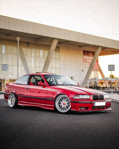 BMW E36 Precision Aluminum Diffuser V1 by K2 Industries, showcasing the sleek, aerodynamic design and metallic finish of the diffuser.