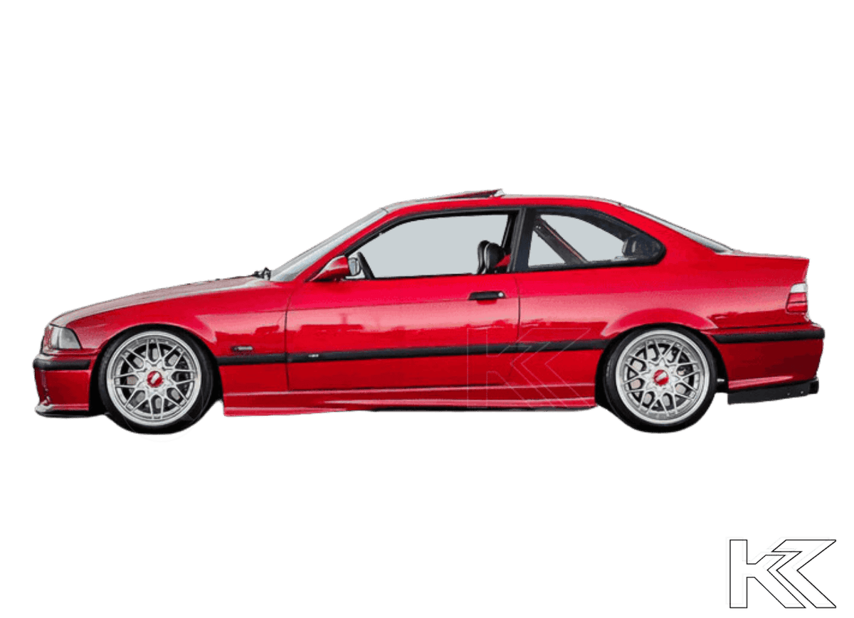 BMW E36 Precision Aluminum Diffuser V1 by K2 Industries, showcasing the sleek diffuser design for 1992-1999 models.