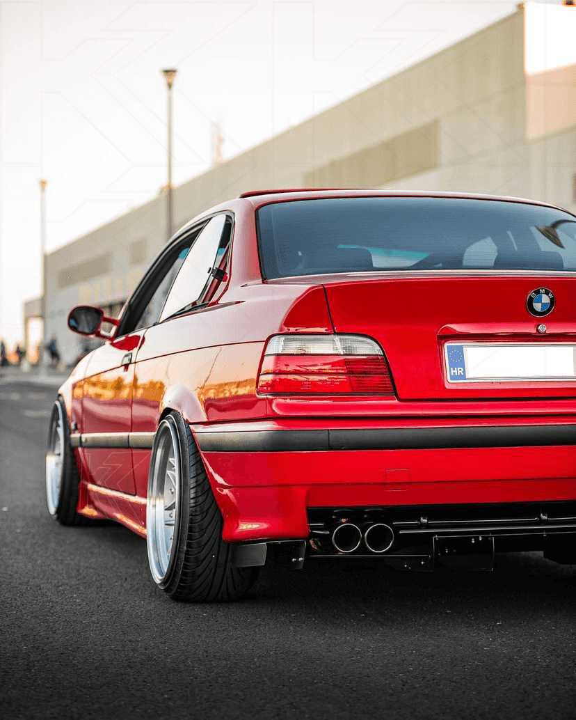 BMW E36 Precision Aluminum Diffuser V1 by K2 Industries, showcasing a sleek, lightweight diffuser designed for 1992-1999 models.