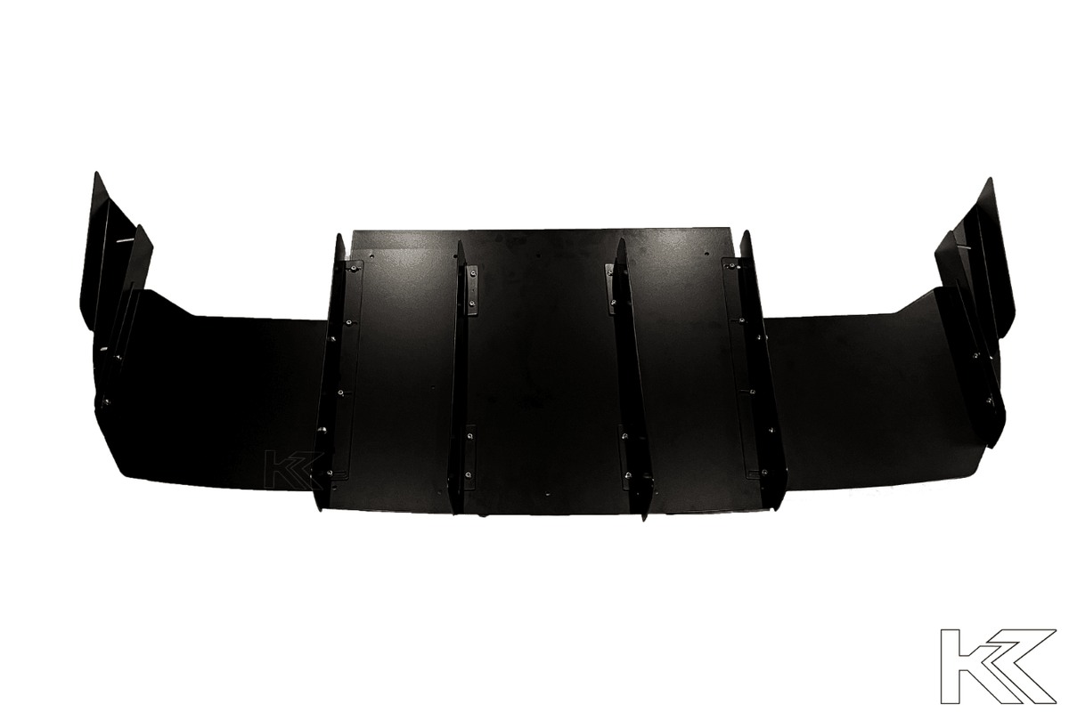 BMW E36 Precision Aluminum Diffuser V1 by K2 Industries, showcasing the sleek, lightweight diffuser design for 1992-1999 models.