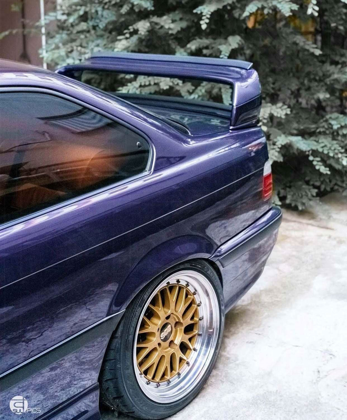 BMW E36 Rieger Front Lip for M3, made by K2 Industries, installed on front bumper of 1990-1999 BMW E36 coupe or sedan.