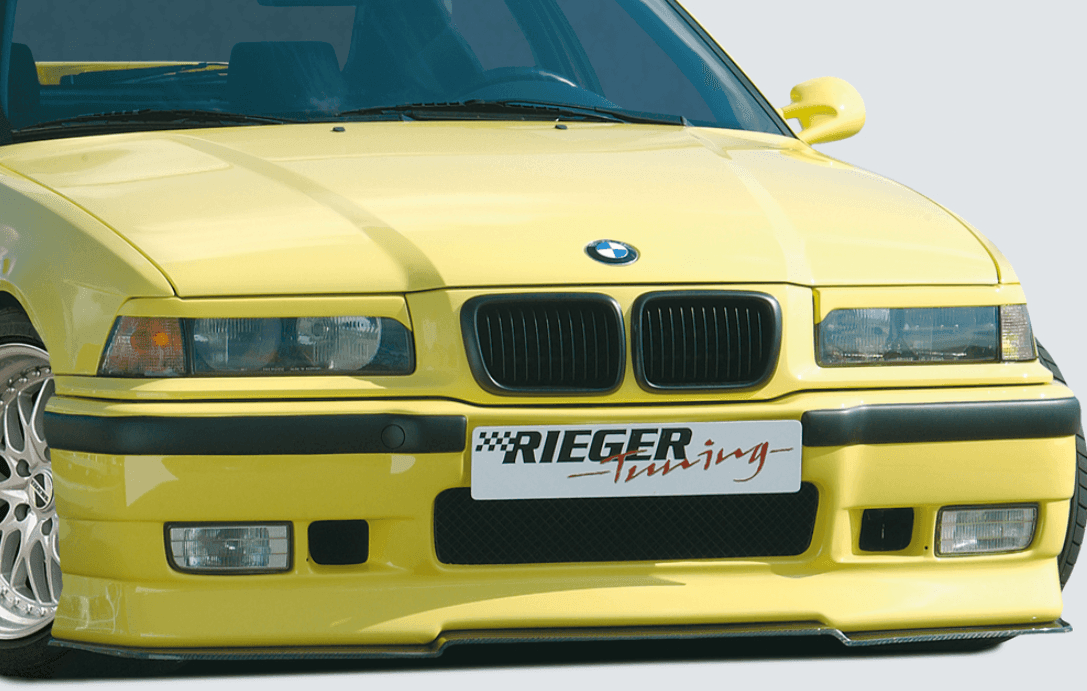BMW E36 Rieger Headlight Eyebrows for sedan, compact, wagon models by K2 Industries, enhances headlight appearance and style.