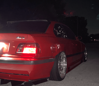 BMW E36 Rieger Vented Side Skirts by K2 Industries, Type 1, for 1990-1999 models, with vented design showing side profile.