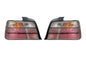 BMW E36 sedan clear OEM style tail lights by K2 Industries, showing sleek, transparent rear light assemblies for 1990-1999 models.