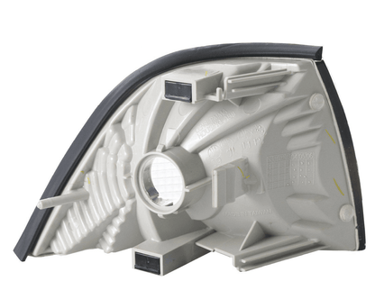 BMW E36 Sedan and Compact Clear Corner Lights by K2 Industries, showing the sleek, transparent lens and mounting details.