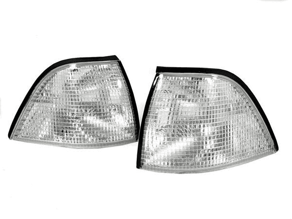 BMW E36 Series 3 clear OEM-style corner and signal lights by K2 Industries, designed for 1992-1999 models.