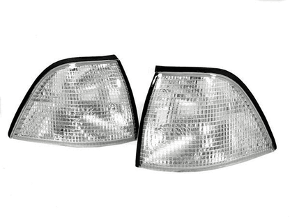 BMW E36 Series 3 clear OEM-style corner and signal lights by K2 Industries, designed for 1992-1999 models.