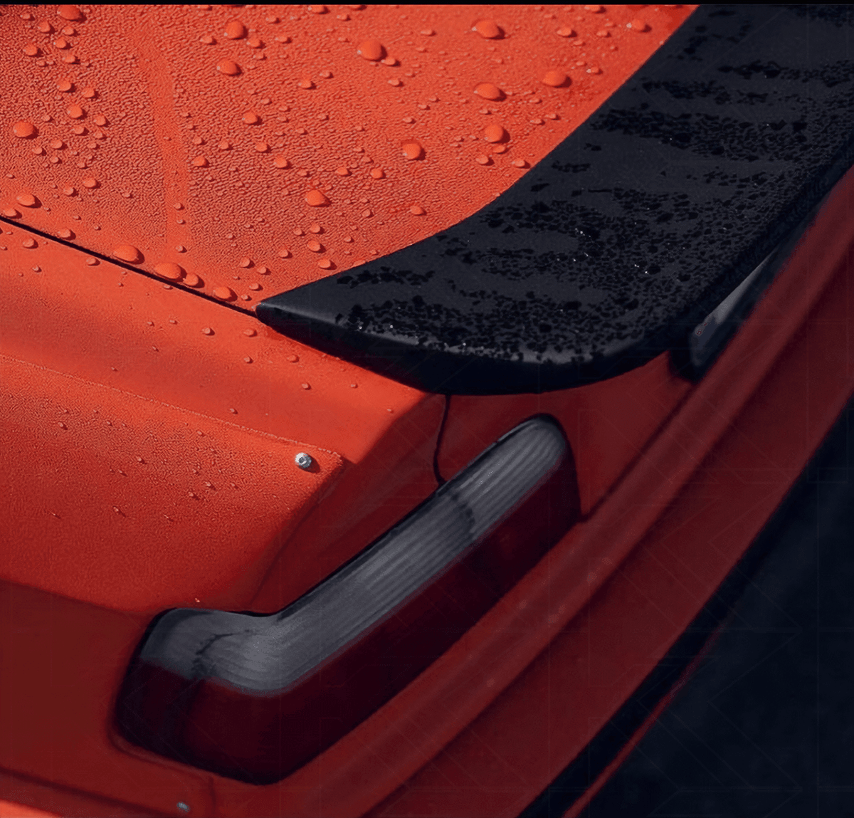 BMW E36 Series 3 drag wing style trunk spoiler by K2 Industries, mounted on a 1992-1999 model, showing sleek aerodynamic design.