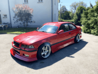 BMW E36 Series 3 JDM Style side skirt by K2 Industries, showing sleek black exterior design for 1992-1999 models