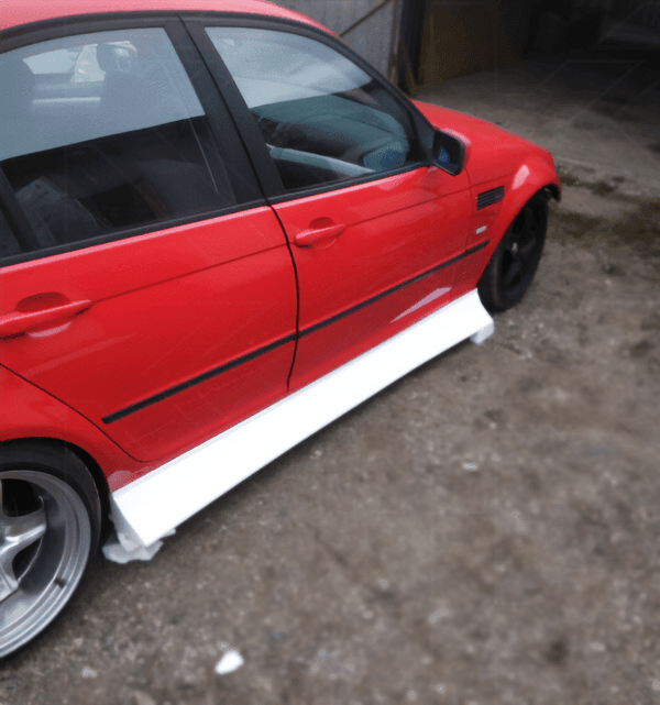 BMW E36 Series 3 JDM Style side skirt by K2 Industries, black aerodynamic side panel for 1992-1999 models.