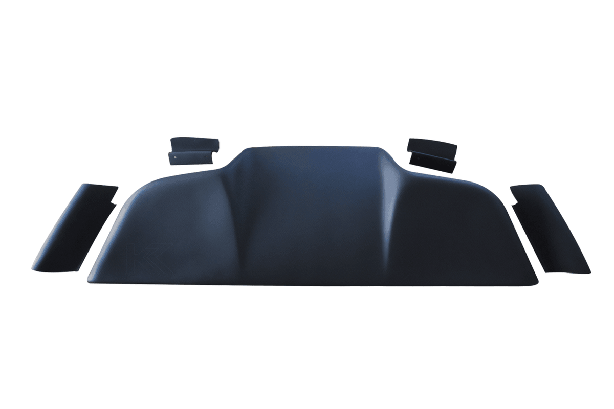 BMW E36 Series 3 MaxStyle rear diffuser by K2 Industries, designed for 1992-1999 models, showing the sleek black diffuser in detail.