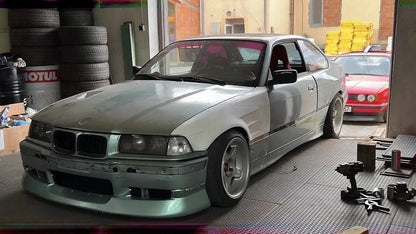 BMW E36 Vented Front Over-Fenders by K2 Industries, showcasing the sleek design and vented details for 1990-1999 models.