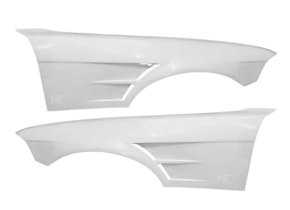 BMW E36 Vented Front Over-Fenders by K2 Industries, showing the vented design and fitment for 1990-1999 BMW E36 models.