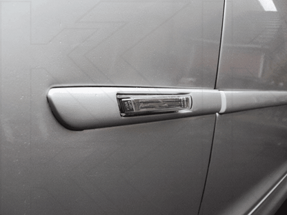 BMW E38 7-Series E46 M3 side indicator light with crystal clear and smoked lens, white and amber LED side marker by K2 Industries.