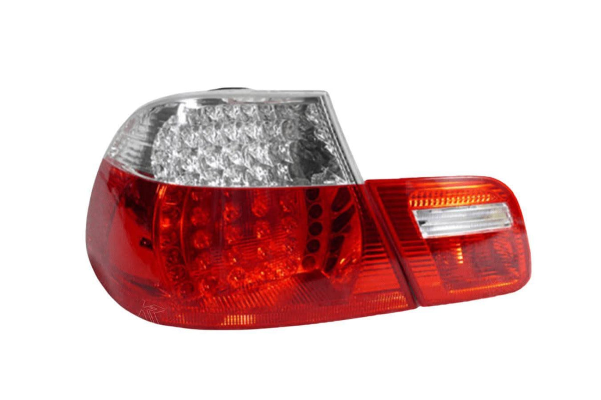 Set of four BMW E46 2D Depo LED tail lights for 1999-2003, featuring clear lens design from K2 Industries.